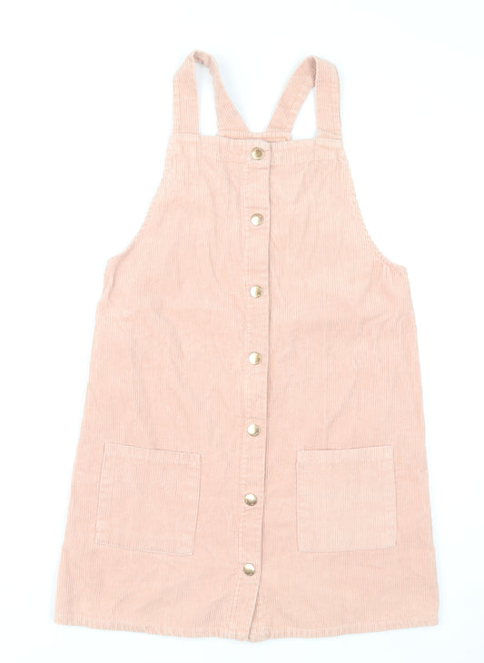 Denim Co Girls Pink Corduroy Pinafore Dress 13-14 Yrs Casual Sleeveless