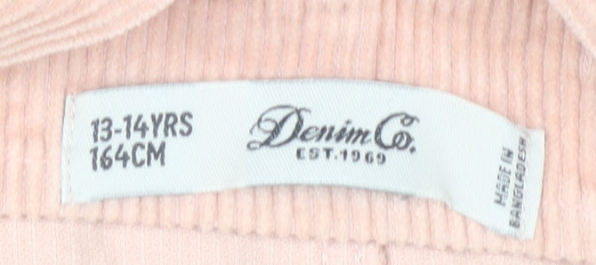 Denim Co Girls Pink Corduroy Pinafore Dress 13-14 Yrs Casual Sleeveless