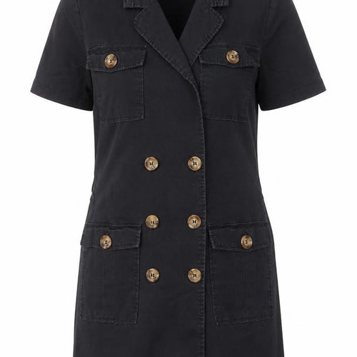 Boohoo Women’s Black Shirt Dress UK 8 Short Sleeve Cotton