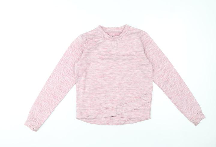 Souluxe Girls Pink Long Sleeve Activewear Top Age 10-11 Years Lightweight Stretch