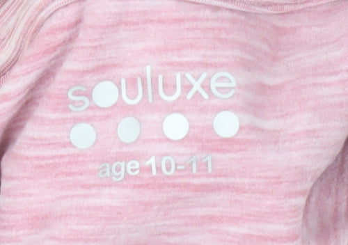 Souluxe Girls Pink Long Sleeve Activewear Top Age 10-11 Years Lightweight Stretch