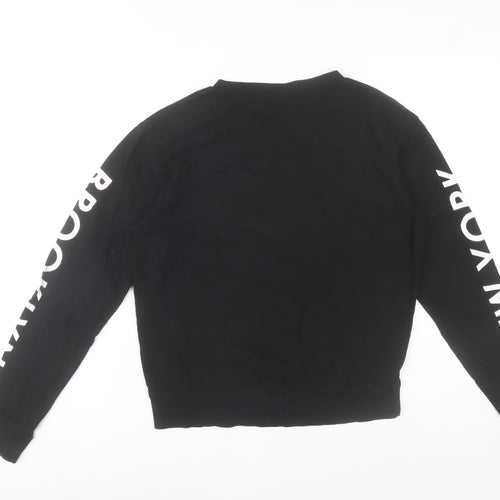 H&M Divided Women Black NYC Brooklyn Long Sleeve Cotton T-Shirt S