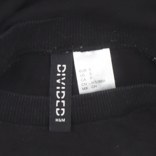 H&M Divided Women Black NYC Brooklyn Long Sleeve Cotton T-Shirt S