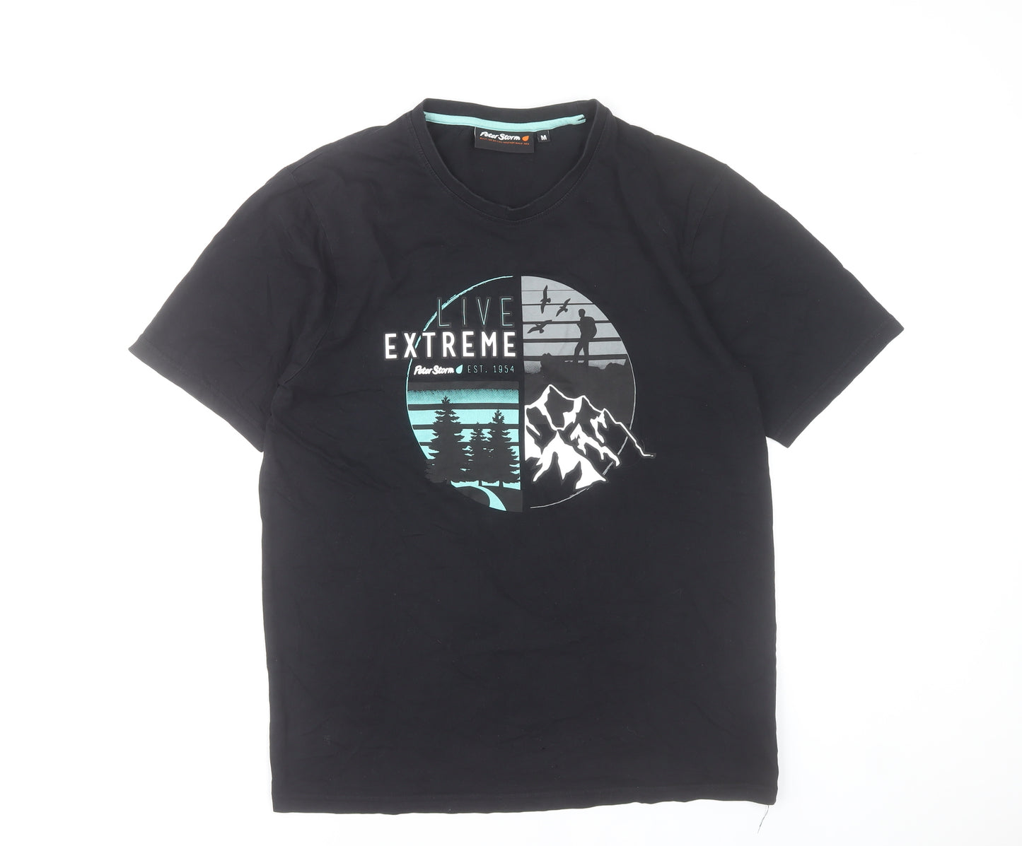 Peter Storm Men's Black Medium Graphic Outdoor Cotton T-Shirt
