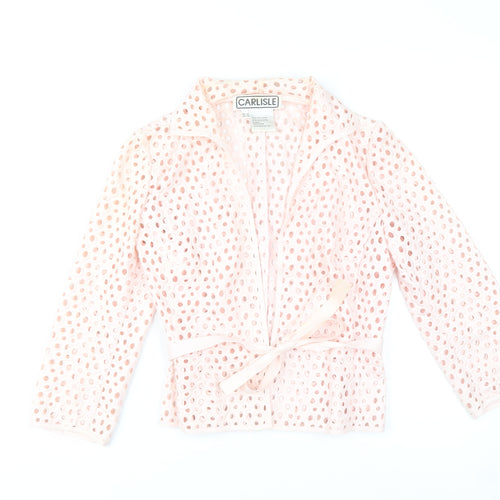 Carlisle Women Pink Polka Dot Cotton Blazer Jacket UK 4