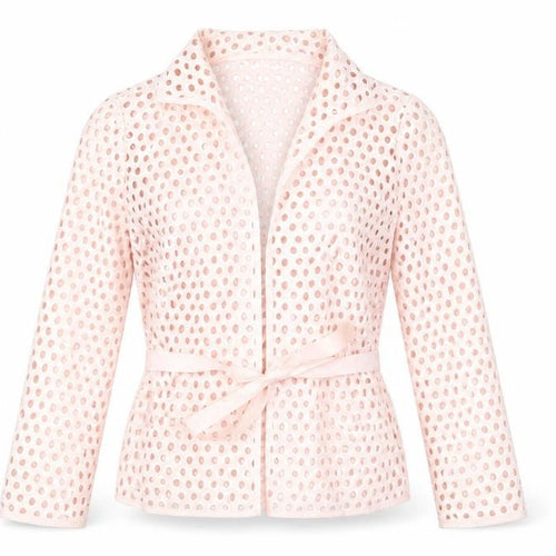 Carlisle Women Pink Polka Dot Cotton Blazer Jacket UK 4