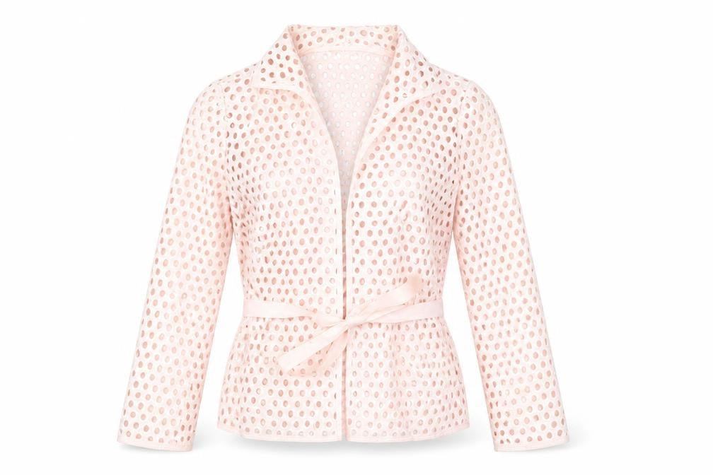 Carlisle Women Pink Polka Dot Cotton Blazer Jacket UK 4