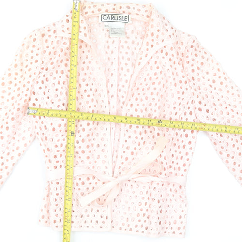 Carlisle Women Pink Polka Dot Cotton Blazer Jacket UK 4