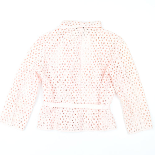 Carlisle Women Pink Polka Dot Cotton Blazer Jacket UK 4
