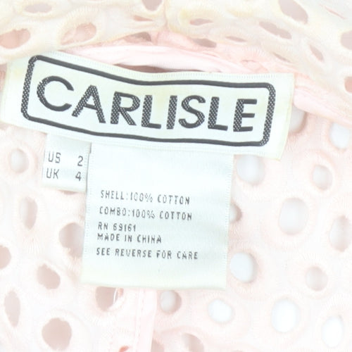Carlisle Women Pink Polka Dot Cotton Blazer Jacket UK 4