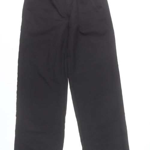 PrettyLittleThing Womens Black Wide-Leg High Rise Trousers Size 8