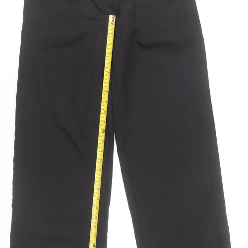 PrettyLittleThing Womens Black Wide-Leg High Rise Trousers Size 8