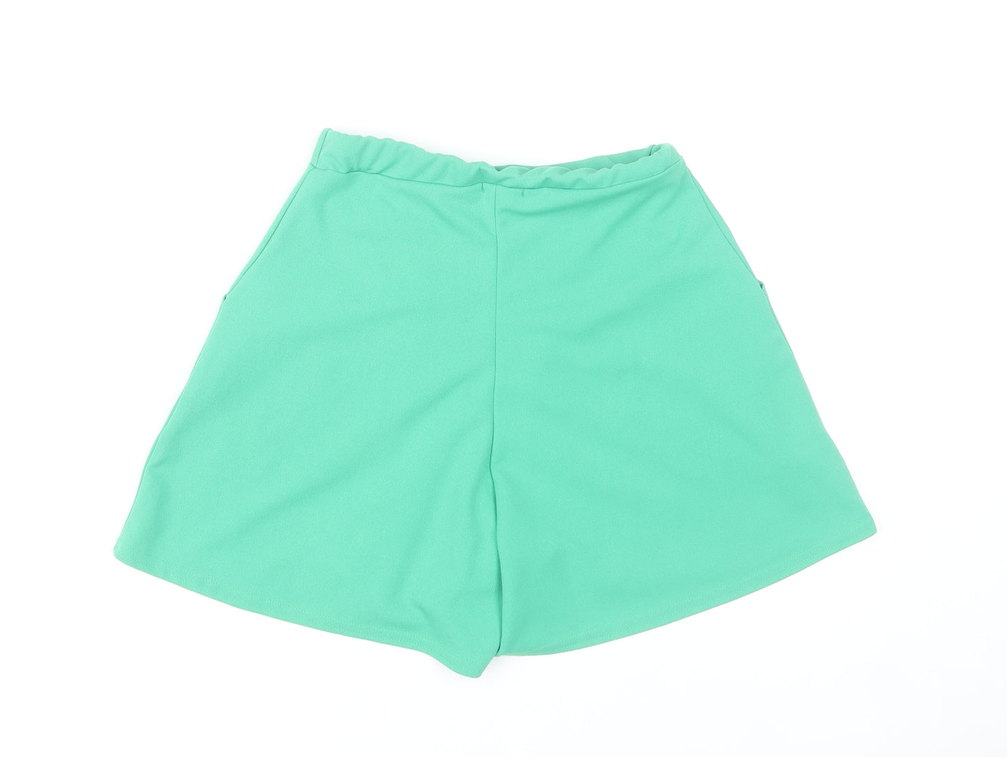 Boohoo Women Green Size 6 Paperbag Shorts Polyester Blend