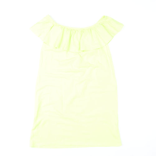 Boohoo Women’s Yellow Off Shoulder Ruffle Shift Dress Size 6