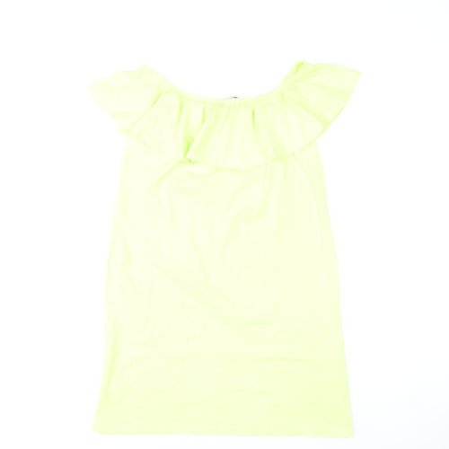 Boohoo Women’s Yellow Off Shoulder Ruffle Shift Dress Size 6