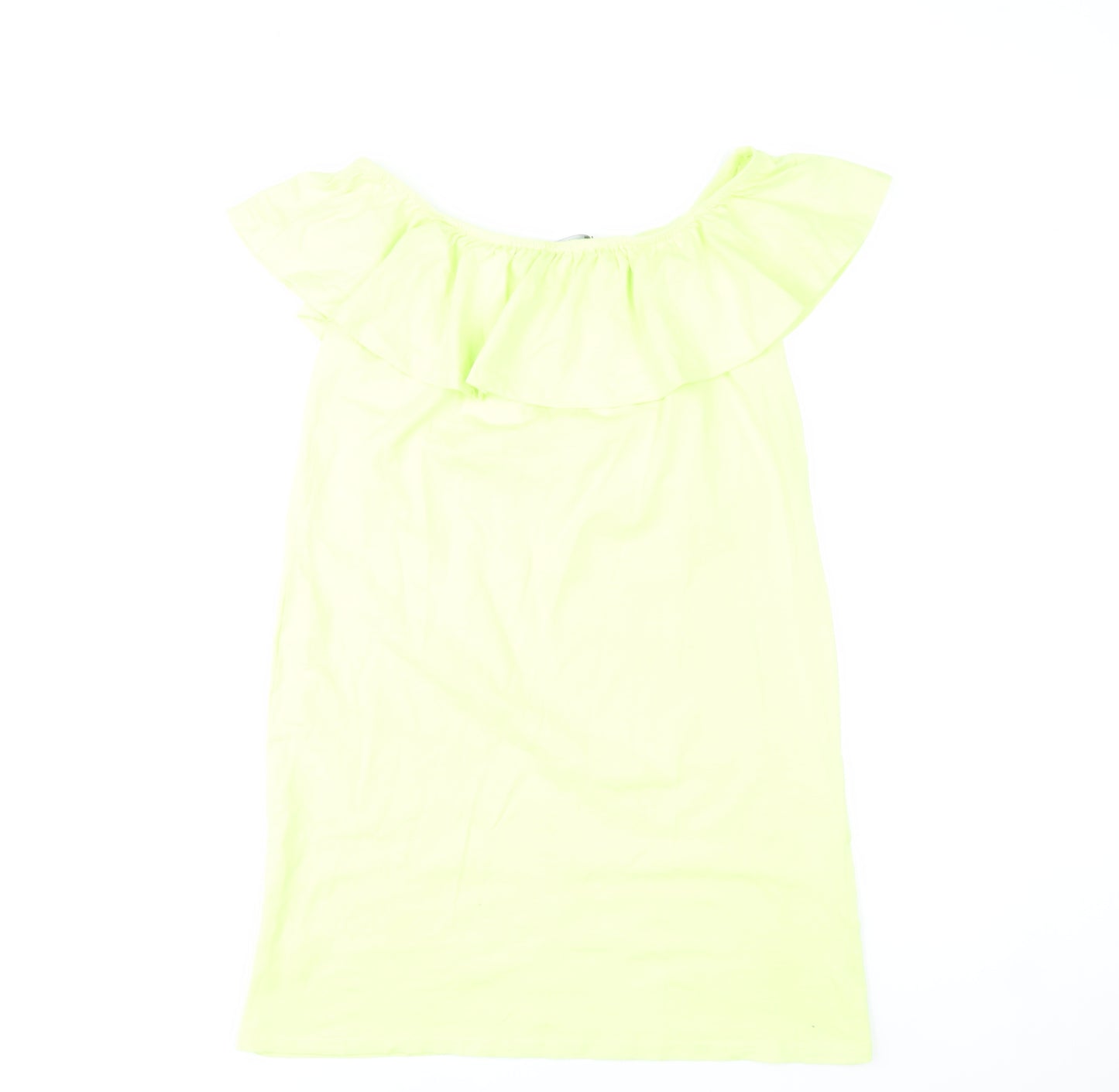 Boohoo Women’s Yellow Off Shoulder Ruffle Shift Dress Size 6