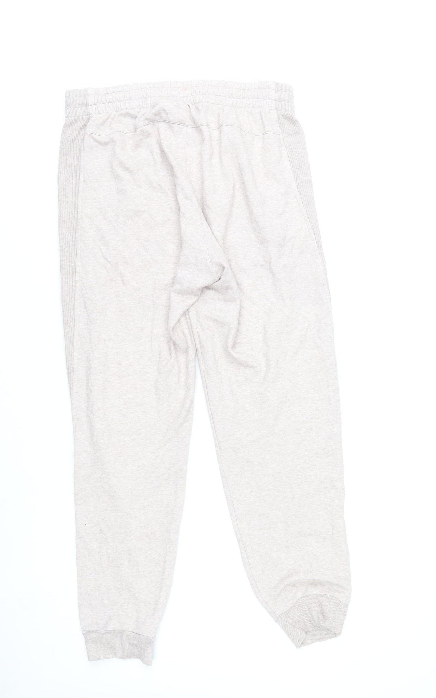 Adidas Men Grey L Sweatpants Tapered Fit Elastic Waist Pockets