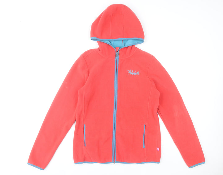 Protest Womens Pink Fleece Hooded Jacket Size 16 UK Full Zip