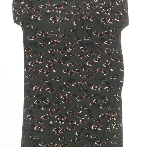 New Look Women’s Green Animal Print Shirt Dress Size 14