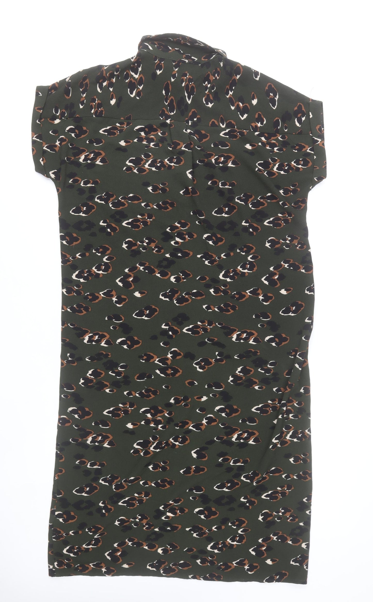 New Look Women’s Green Animal Print Shirt Dress Size 14