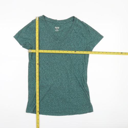 Mossimo Womens Green V-Neck Short Sleeve Basic T-Shirt Size M