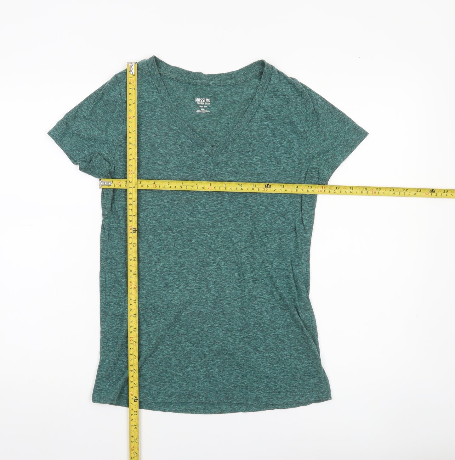 Mossimo Womens Green V-Neck Short Sleeve Basic T-Shirt Size M