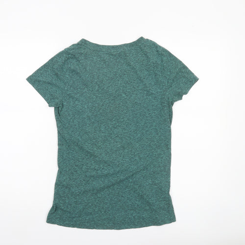 Mossimo Womens Green V-Neck Short Sleeve Basic T-Shirt Size M