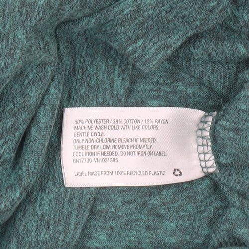 Mossimo Womens Green V-Neck Short Sleeve Basic T-Shirt Size M
