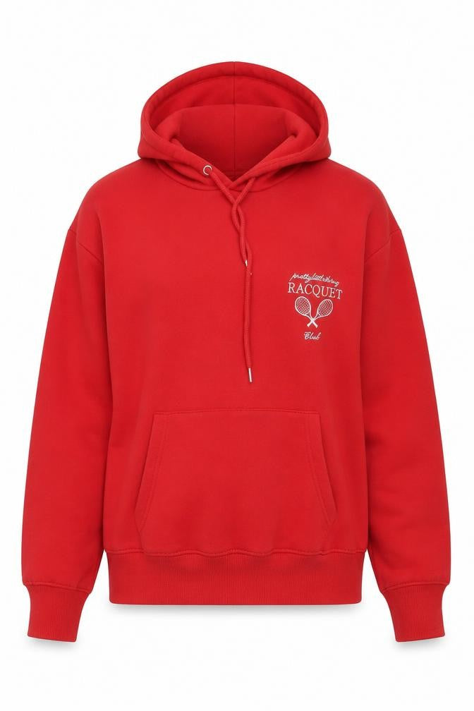Front view of PRETTYLITTLETHING Women’s Red Petite Pullover Hoodie UK 8