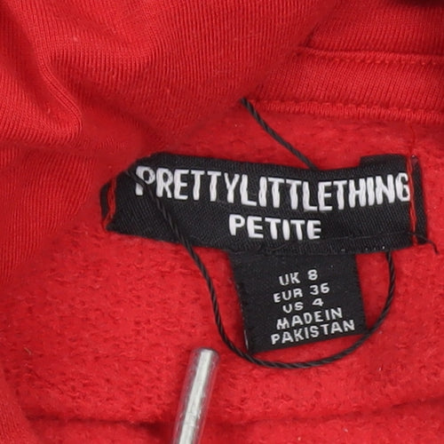 PrettyLittleThing Women’s Red Petite Pullover Hoodie UK 8