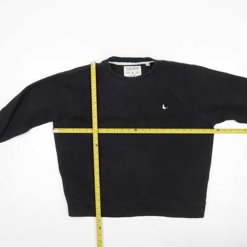 Jack Wills Women's Black Size 14 Crew Neck Cotton Sweatshirt