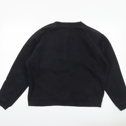 Jack Wills Women's Black Size 14 Crew Neck Cotton Sweatshirt
