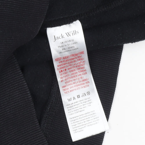 Jack Wills Women's Black Size 14 Crew Neck Cotton Sweatshirt