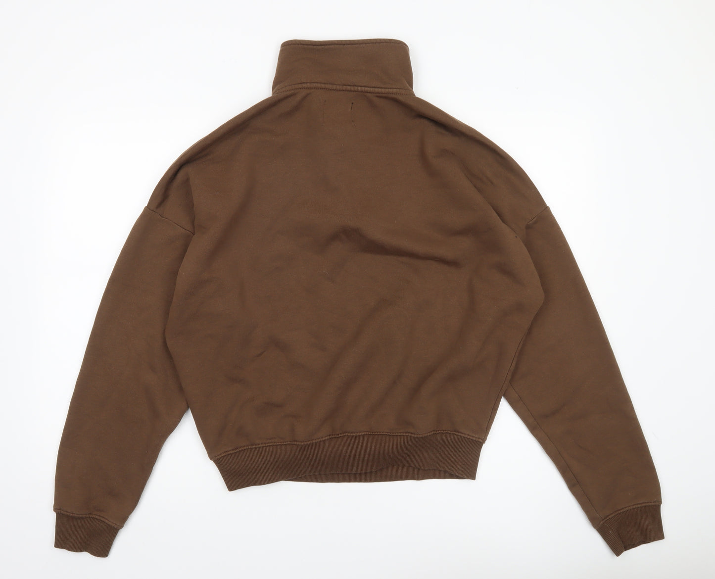 Boohoo Women’s Brown XS 1/2 Zip Sweatshirt Pullover Casual