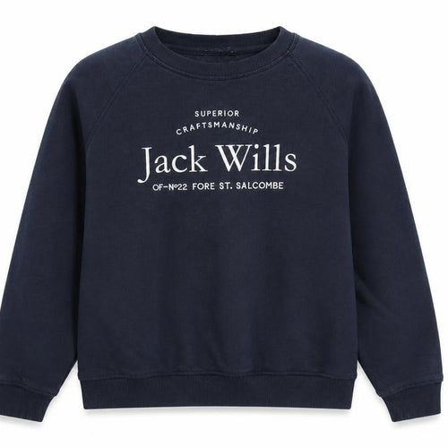 Jack Wills Women’s Navy Sweatshirt UK 10 Cotton Blend Logo