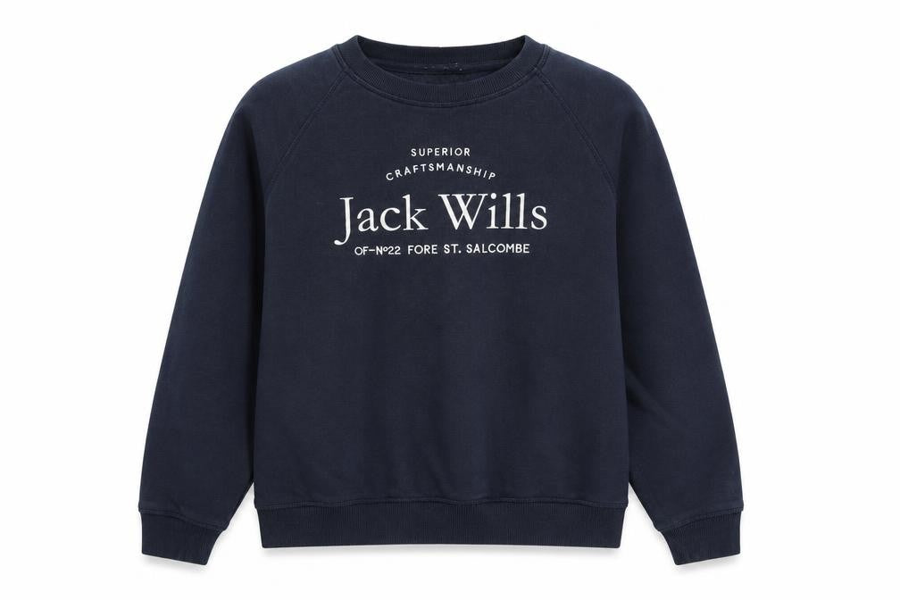 Jack Wills Women’s Navy Sweatshirt UK 10 Cotton Blend Logo