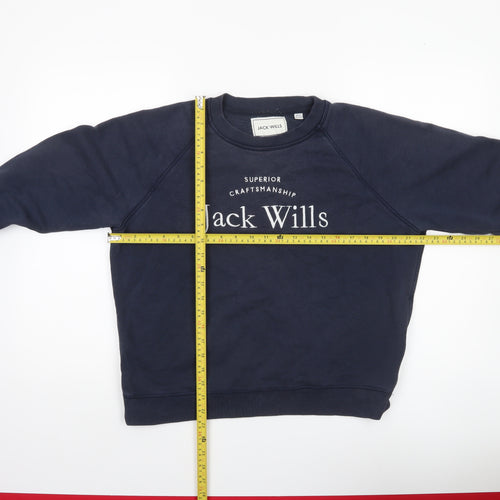 Jack Wills Women’s Navy Sweatshirt UK 10 Cotton Blend Logo
