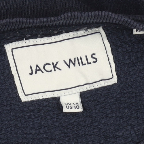 Jack Wills Women’s Navy Sweatshirt UK 10 Cotton Blend Logo