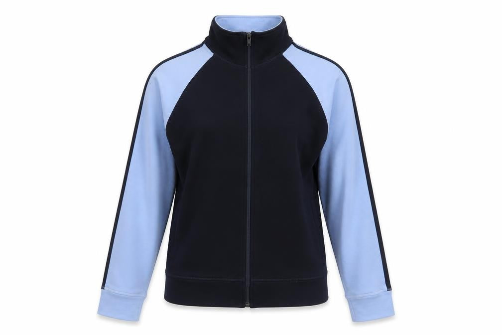 Front view of Marks & Spencer Women’s Blue Zip Front Basic Jacket UK 12