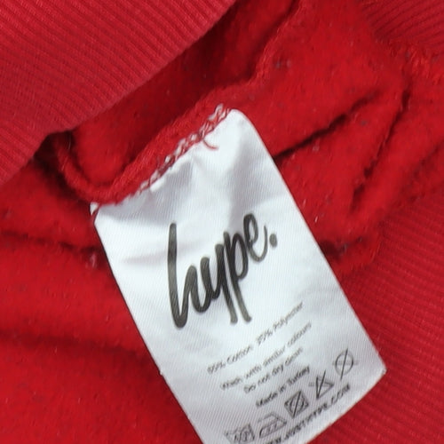 Hype Womens Red Pullover Hoodie Size 12 Cotton Blend Fleece