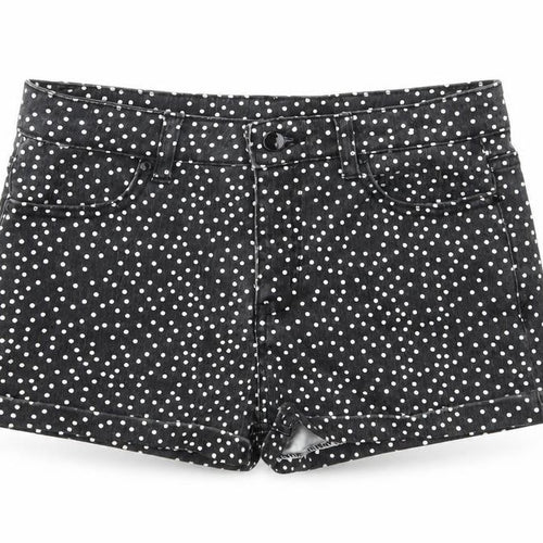 Denim Co Womens Black Polka Dot Hot Pants Shorts Size 8 Slim Fit