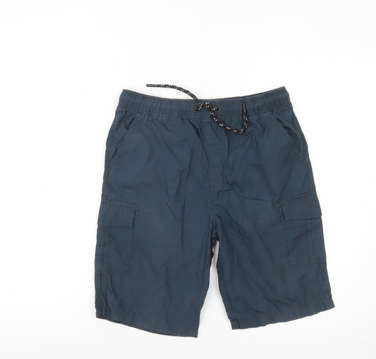 Very Boys Blue 13 Years Cargo Shorts 100% Cotton Elastic Waist Pockets