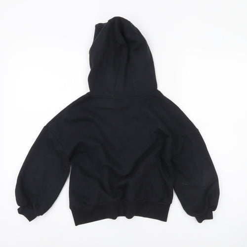 Next Girls Black Pullover Hoodie 7 Years Graphic Print Casual Sweatshirt