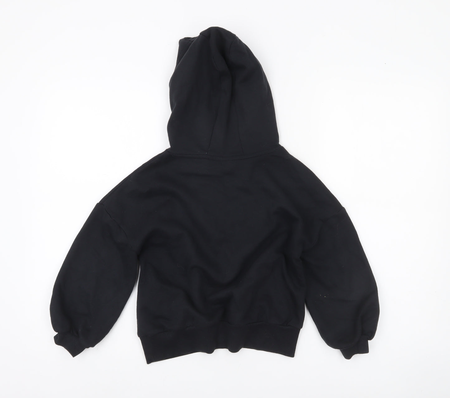Next Girls Black Pullover Hoodie 7 Years Graphic Print Casual Sweatshirt