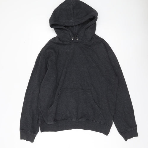 H&M Men's Black Small Pullover Hoodie Cotton Blend Fleece