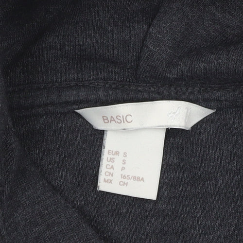 H&M Men's Black Small Pullover Hoodie Cotton Blend Fleece