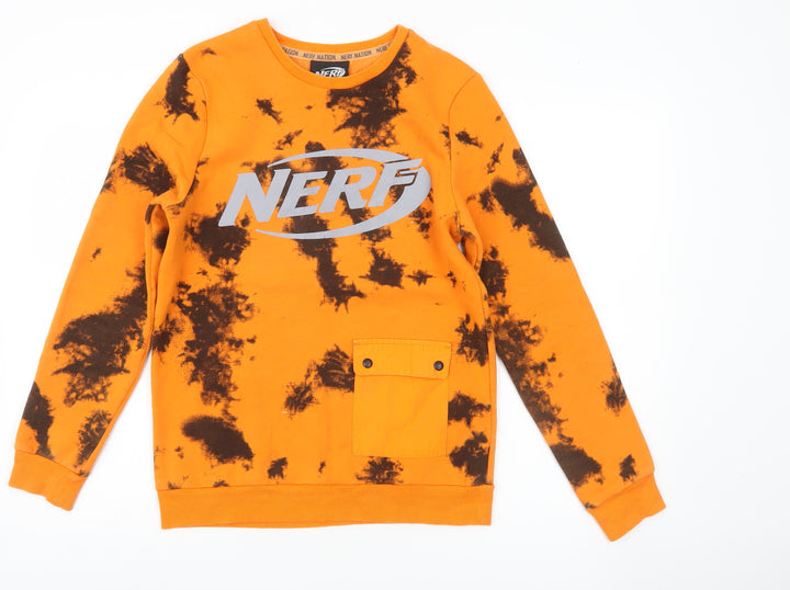 George Boys Orange Nerf Sweatshirt 13-14Y Pullover Graphic Print