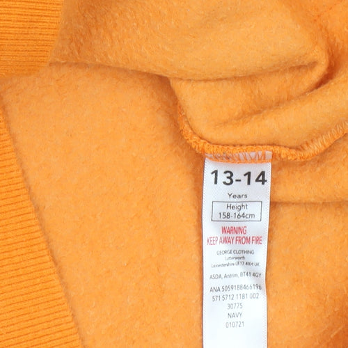 George Boys Orange Nerf Sweatshirt 13-14Y Pullover Graphic Print
