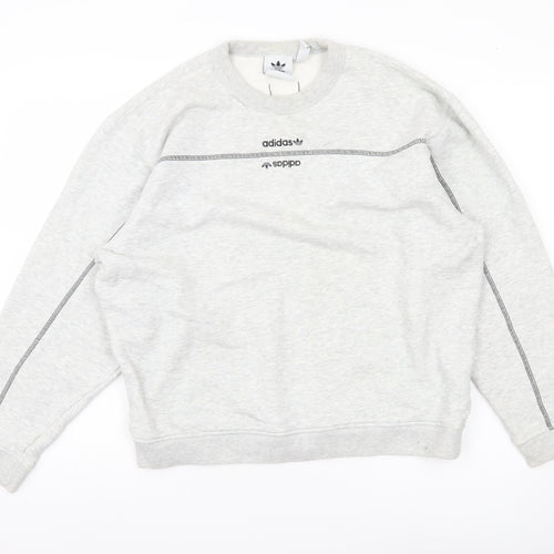 Adidas Women Grey Crew Neck Sweatshirt Size 10 Long Sleeve