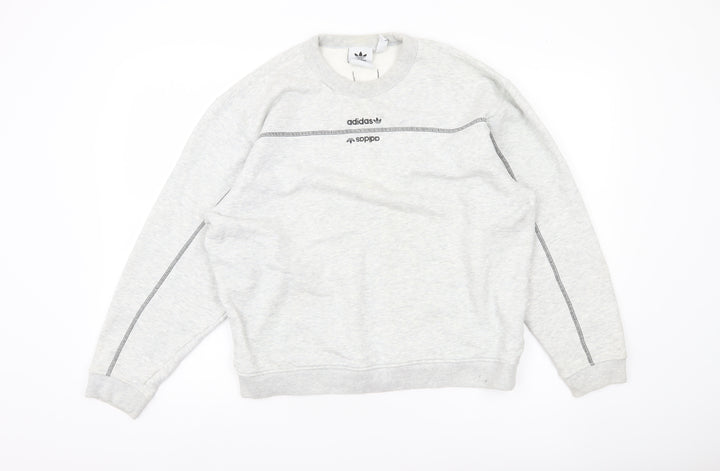 Adidas Women Grey Crew Neck Sweatshirt Size 10 Long Sleeve